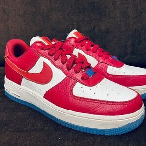 RARE NIKE SAMPLE AIR FORCE 1 Gym Red Total Orange Univ. Blue Womens 7 US 38 EUR
